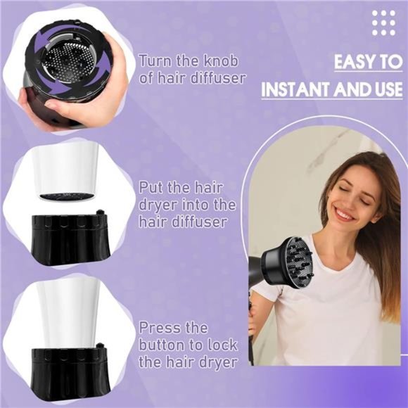Adjustable Diffuser Attachment for Hair Dryer Hair Suitable for 1.4 to 2.6 inch - Picture 3 of 8